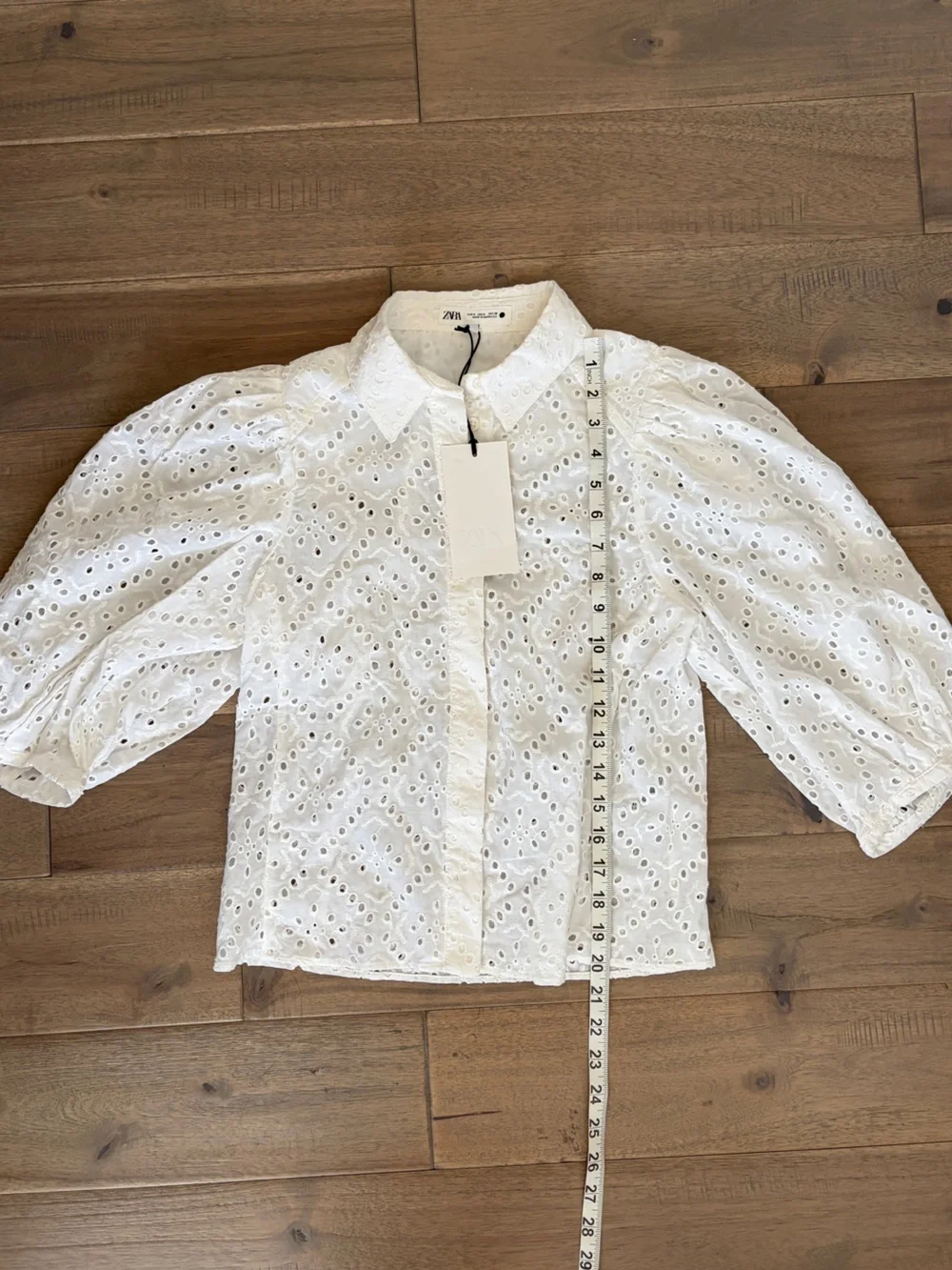 NWT Zara cotton embroidered eyelet summer blouse Small Ref. 4043/070